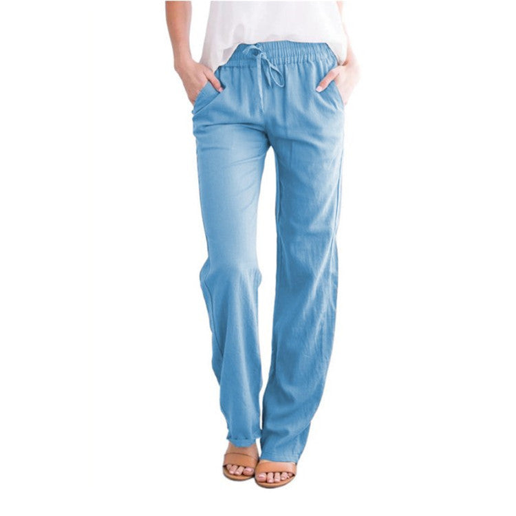 Lena - Relaxed lounge pants with wide-leg fit and functional pockets