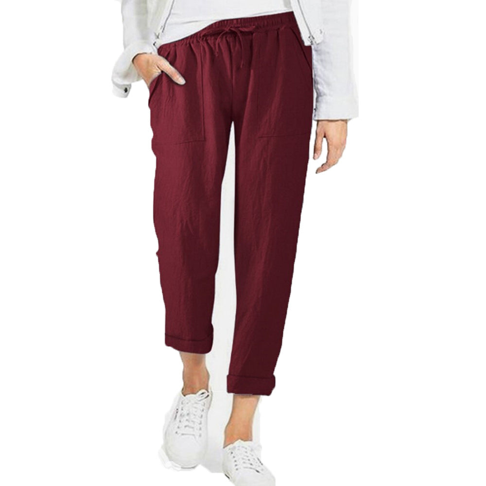 Lena - Relaxed lounge pants with wide-leg fit and functional pockets