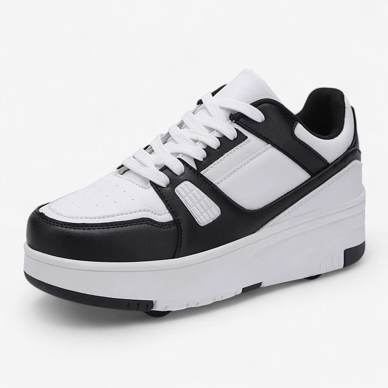 WheelMate – Sneakersy z okrągłym noskiem, sznurowaniem i wbudowanymi kółkami