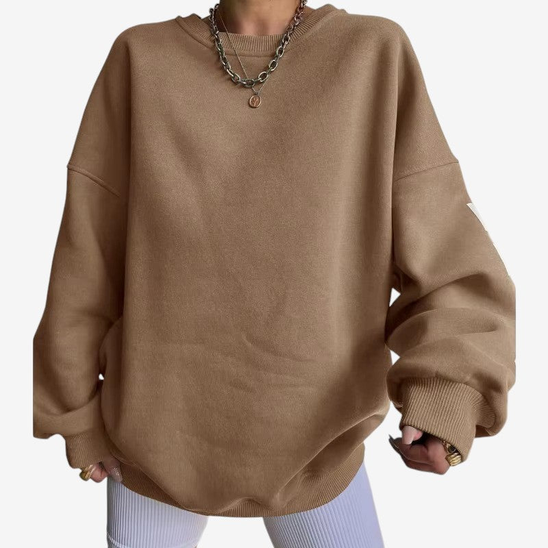 Farrah - Pull oversize à manches longues avec col rond