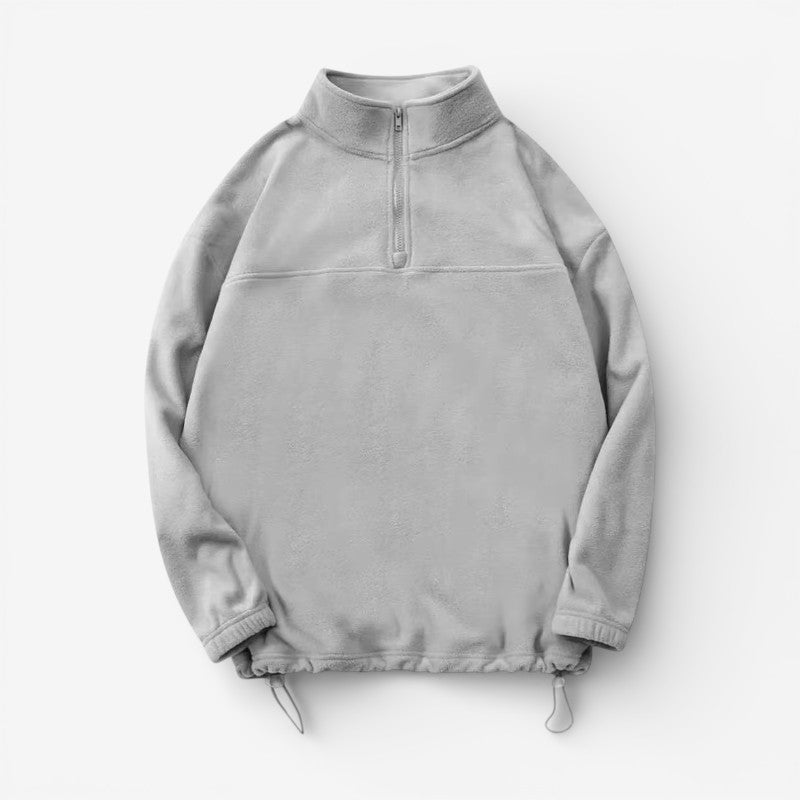 Sean – Pull polaire manches longues avec col zippé | Coupe décontractée et confortable pour un usage quotidien | Design doux et chaud | Tailles S–XL | Gris, Marron, Noir