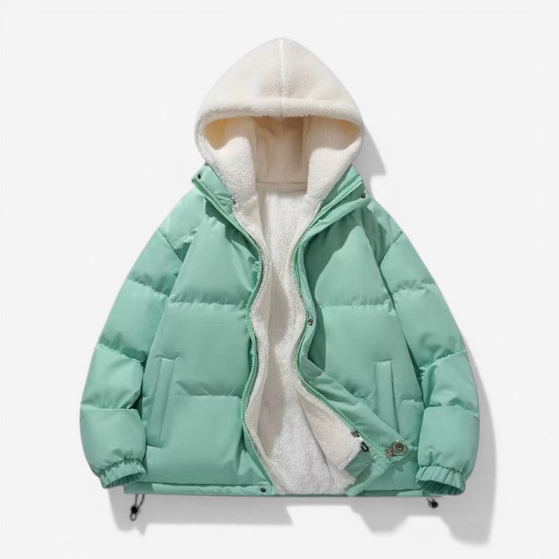 CozyPocket - Jachetă cu glugă și mâneci lungi, buzunare laterale | Închidere cu fermoar și nasturi | Construcție căptușită | Mărimi M–3XL | Verde, Albastru, Roz, Negru, Alb