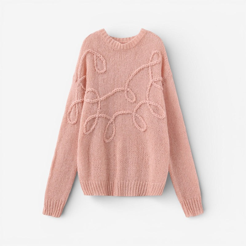 Lina – Oversized Long Sleeve Sweater with Crew Neck