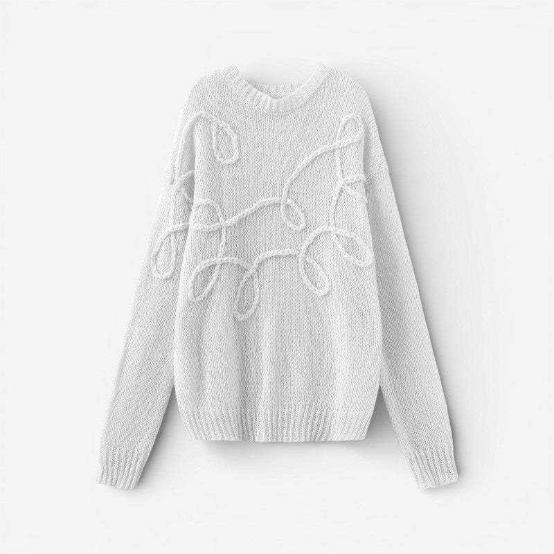 Lina – Oversized Long Sleeve Sweater with Crew Neck