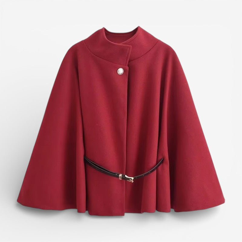 Lexi - Batwing Sleeve Coat with Stand Collar