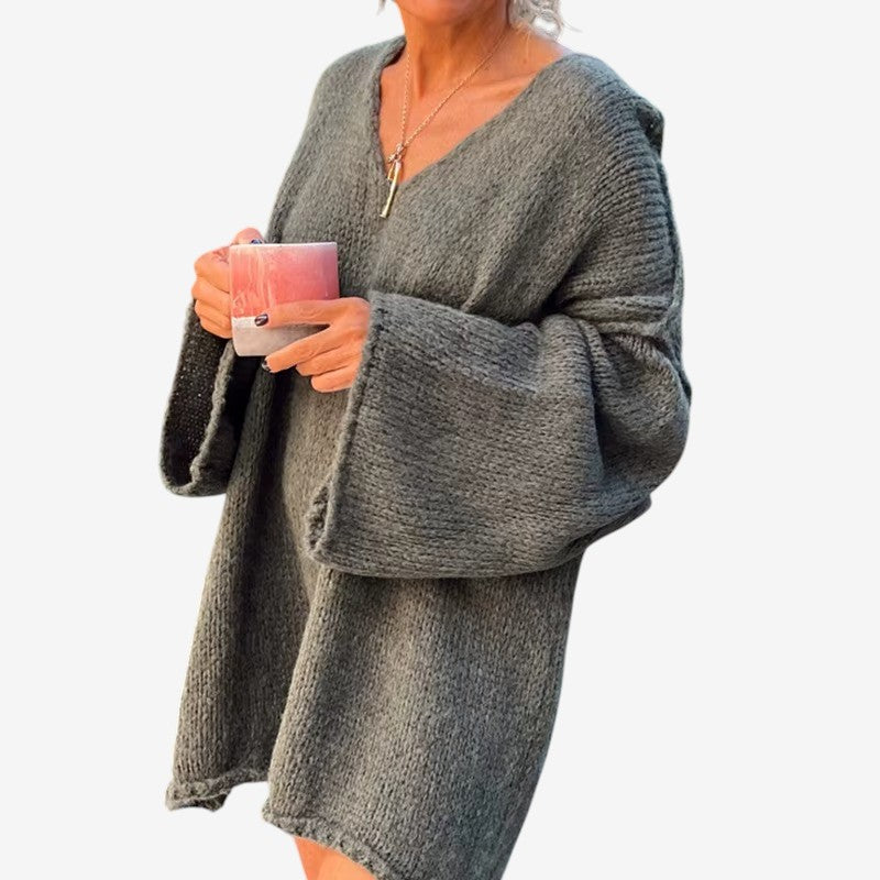 Ariana – Maglione oversize con maniche raglan e scollo a V