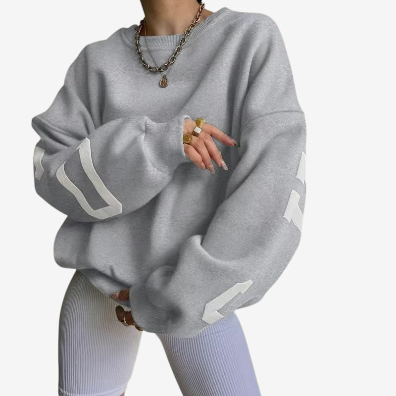 Farrah - Pull oversize à manches longues avec col rond