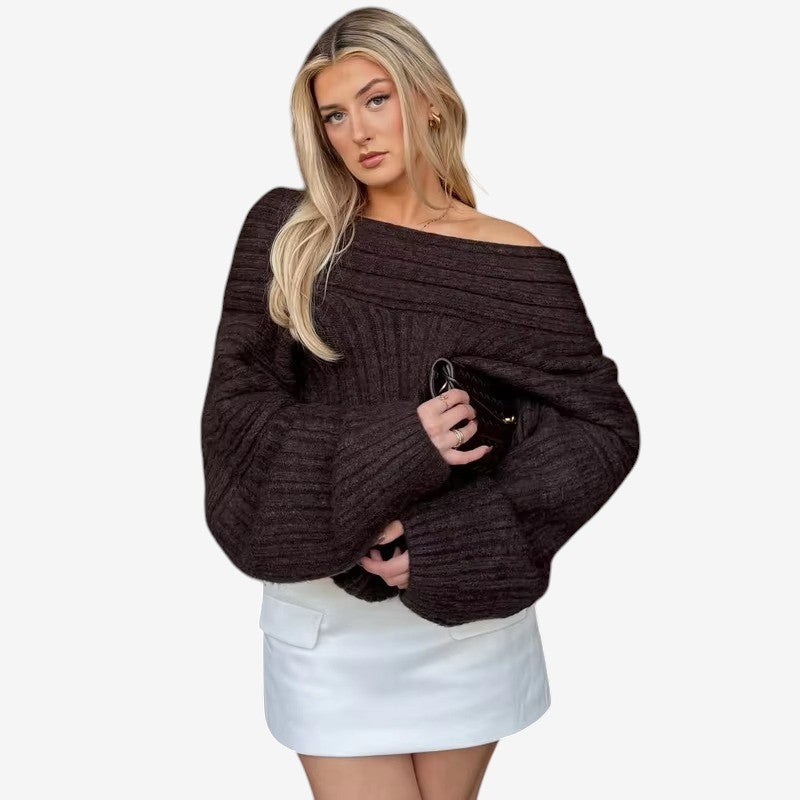 Julie – Maglione oversize a maniche lunghe con dettaglio a coste