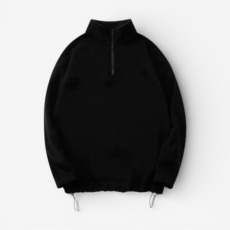 Sean – Pull polaire manches longues avec col zippé | Coupe décontractée et confortable pour un usage quotidien | Design doux et chaud | Tailles S–XL | Gris, Marron, Noir