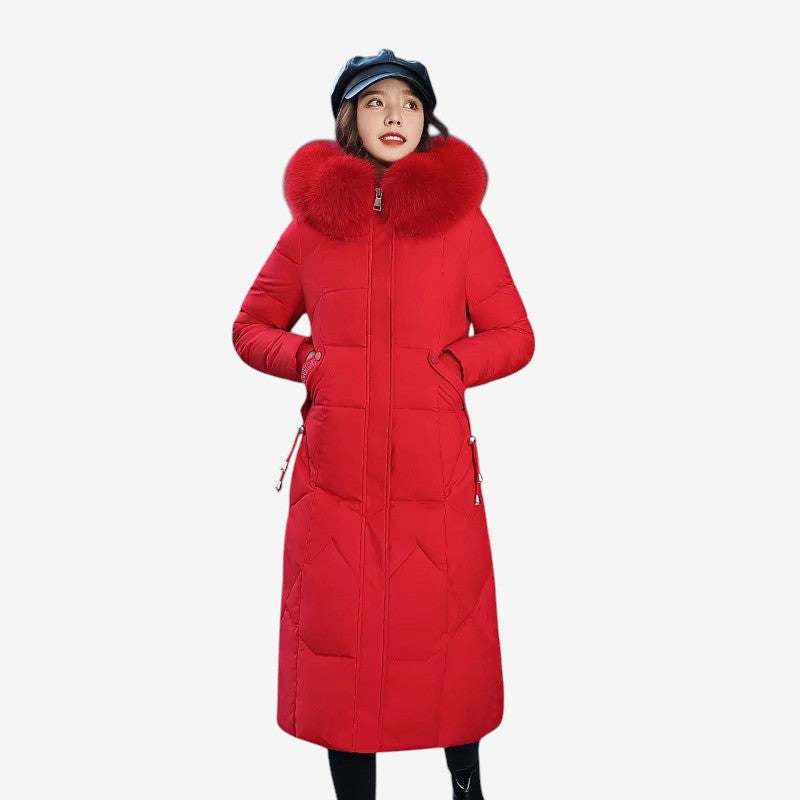 Maria – Cappotto lungo a maniche lunghe con cappuccio e chiusura con zip