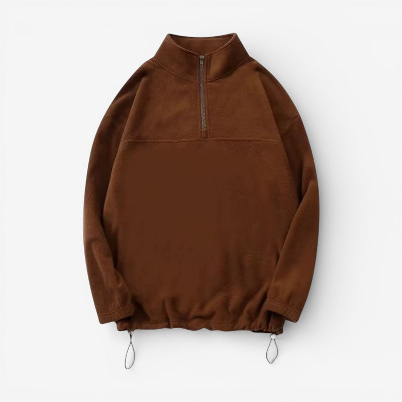 Sean – Pull polaire manches longues avec col zippé | Coupe décontractée et confortable pour un usage quotidien | Design doux et chaud | Tailles S–XL | Gris, Marron, Noir