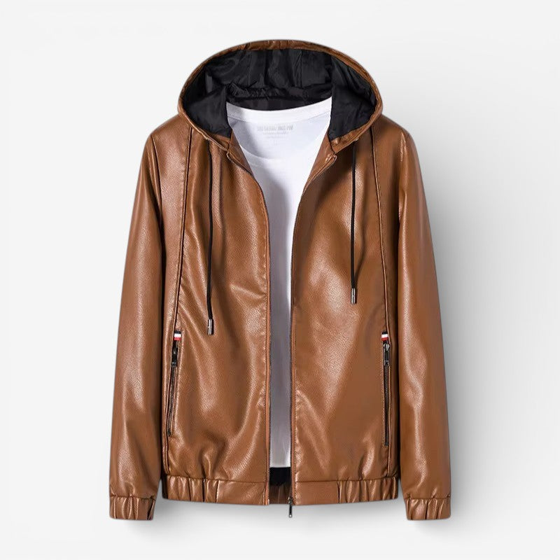 Aidam – Veste à manches longues avec fermeture éclair | Capuche réglable avec poches latérales | Couche extérieure simple pour tous les jours | Tailles S–2XL | Marron, Noir, Gris