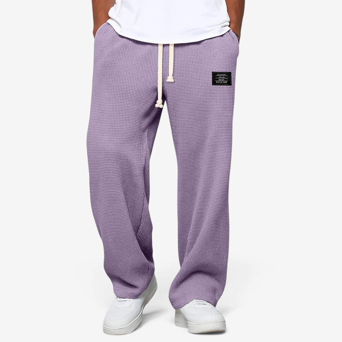 Velnaro – Pantaloni sportivi in felpa effetto waffle