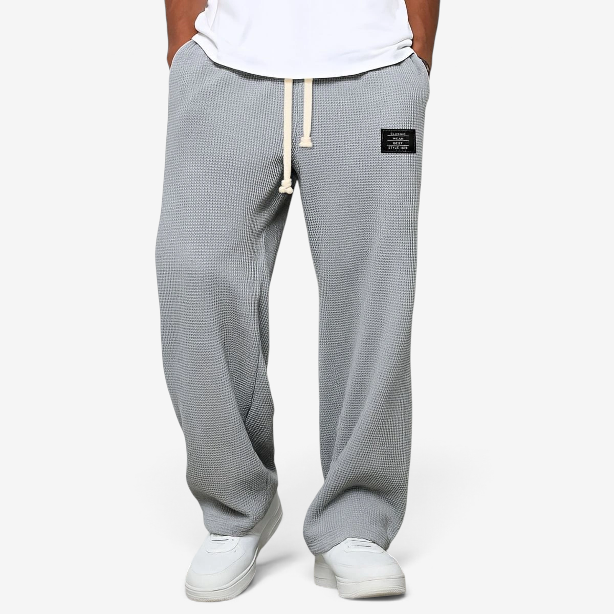 Velnaro – Pantaloni sportivi in felpa effetto waffle