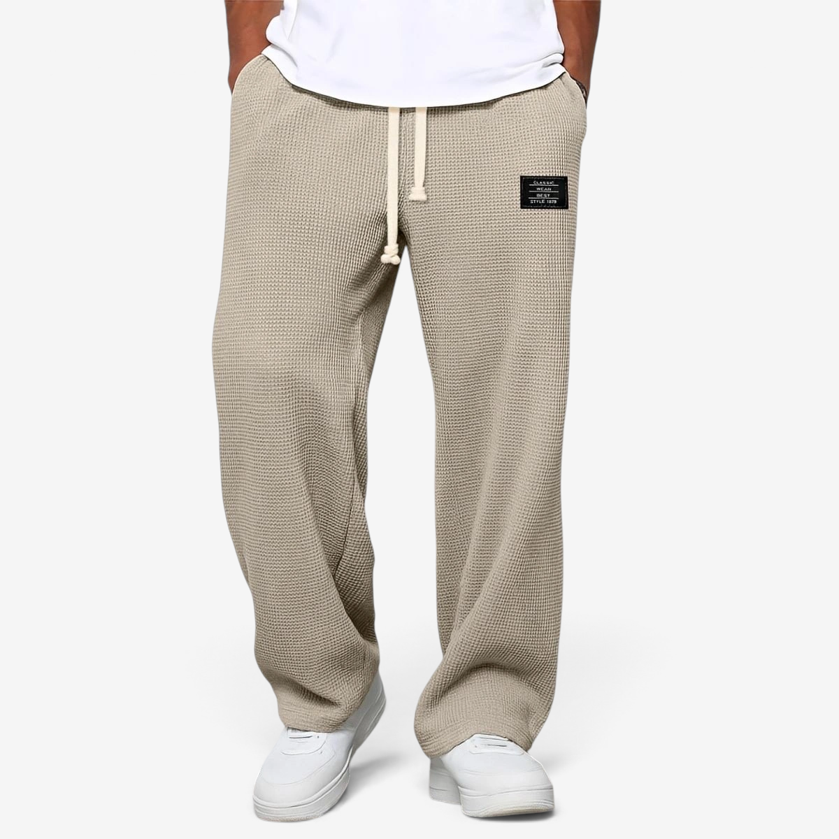 Velnaro – Pantaloni sportivi in felpa effetto waffle