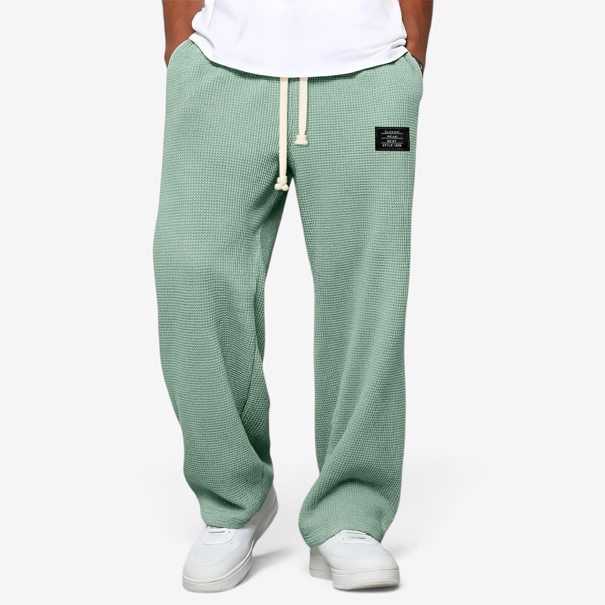 Velnaro – Pantaloni sportivi in felpa effetto waffle