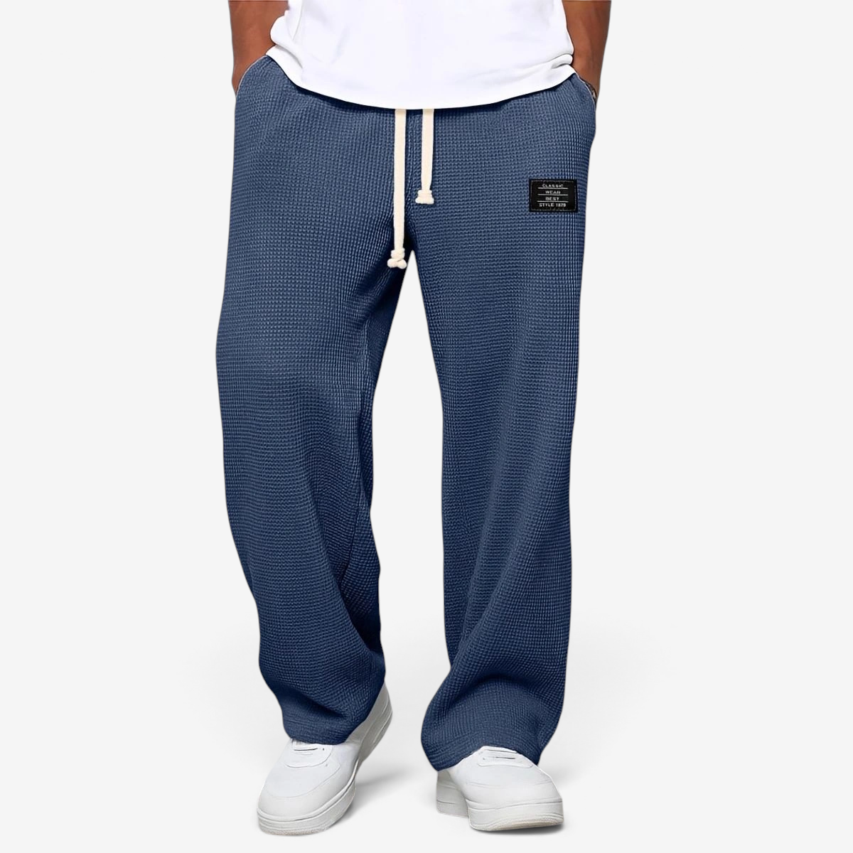 Velnaro – Pantaloni sportivi in felpa effetto waffle