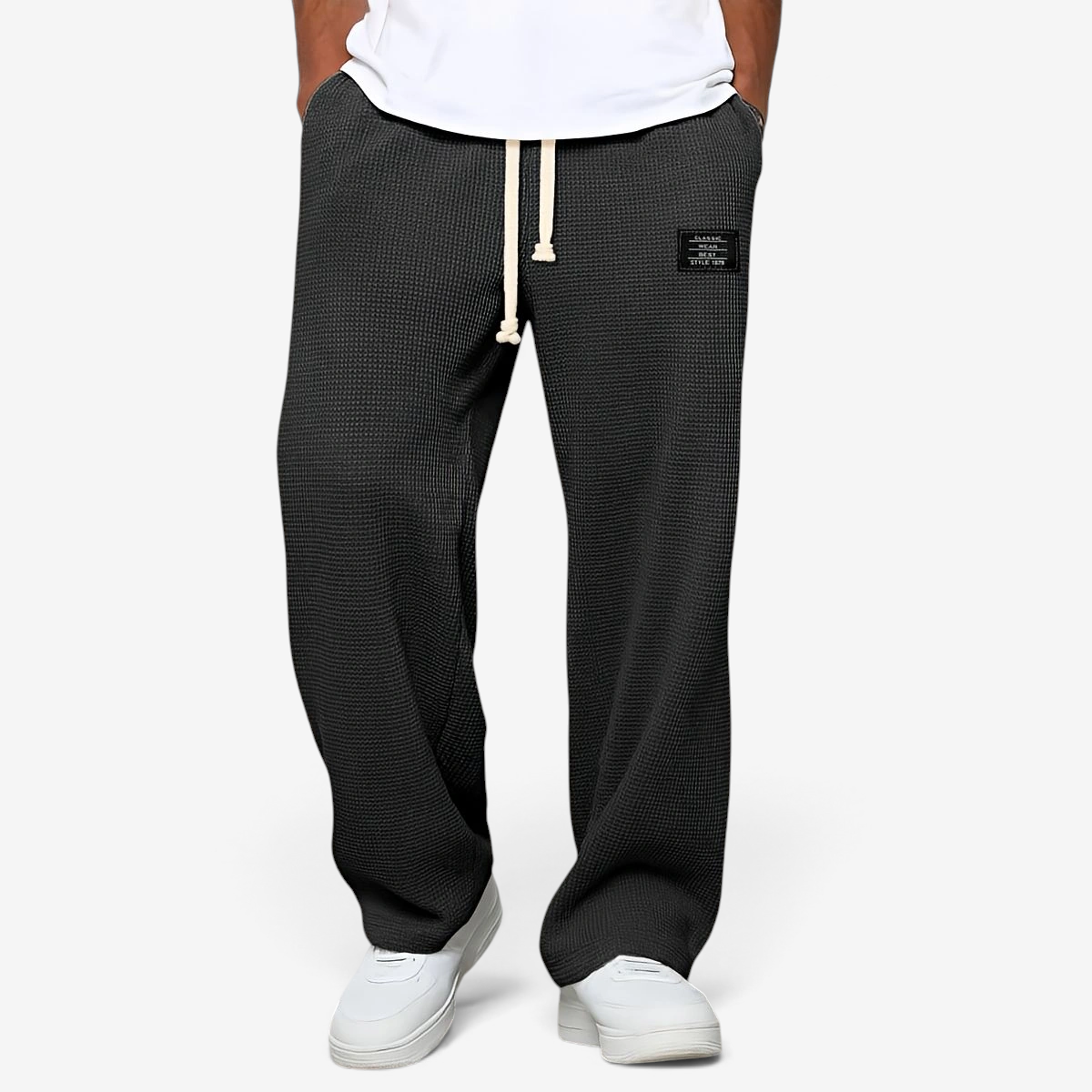 Velnaro – Pantaloni sportivi in felpa effetto waffle