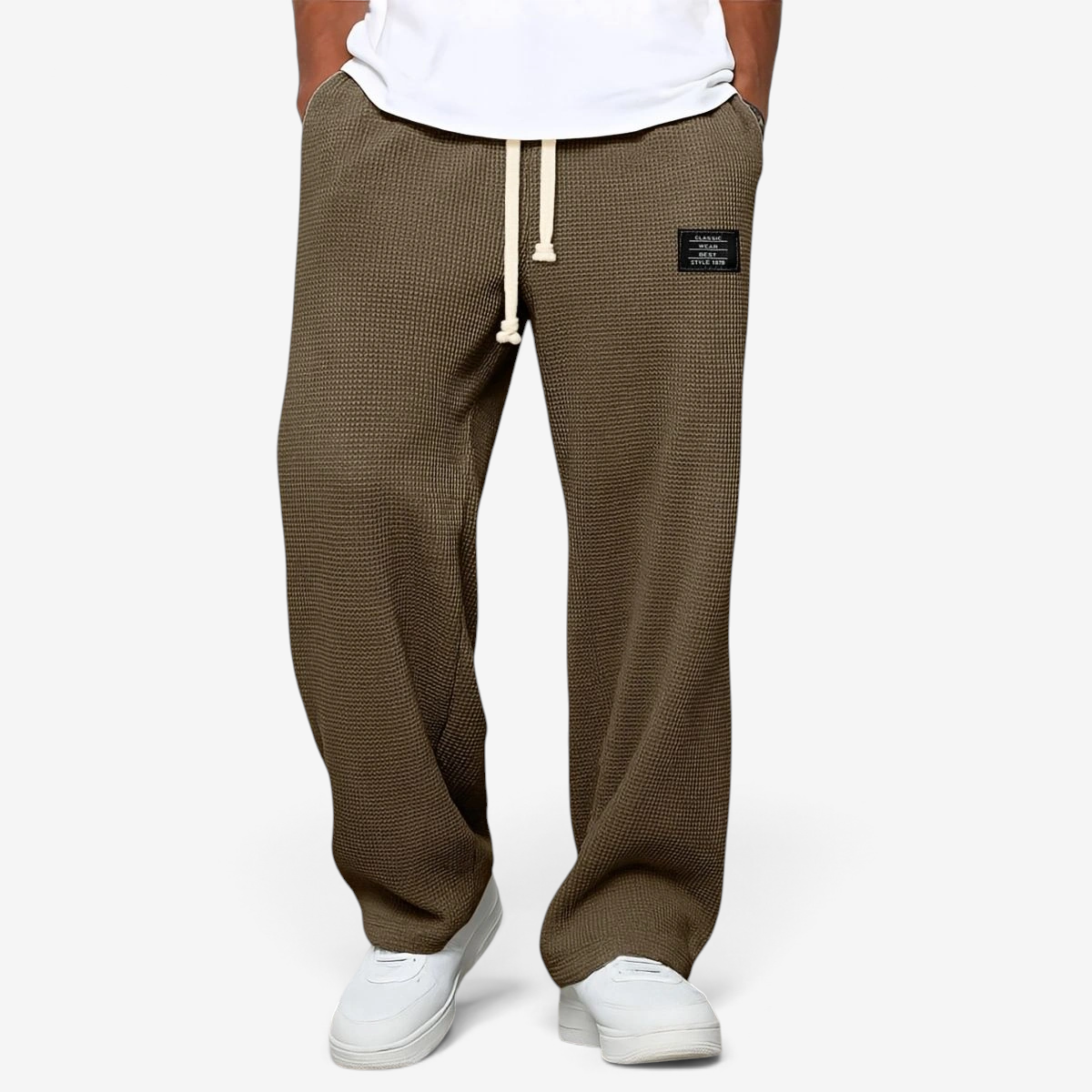 Velnaro – Pantaloni sportivi in felpa effetto waffle