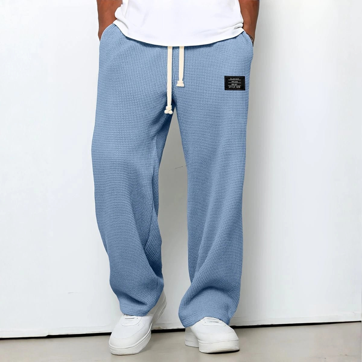 Velnaro – Pantaloni sportivi in felpa effetto waffle