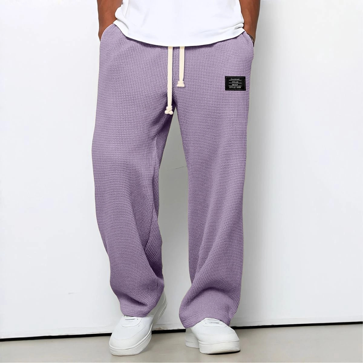 Velnaro – Pantaloni sportivi in felpa effetto waffle