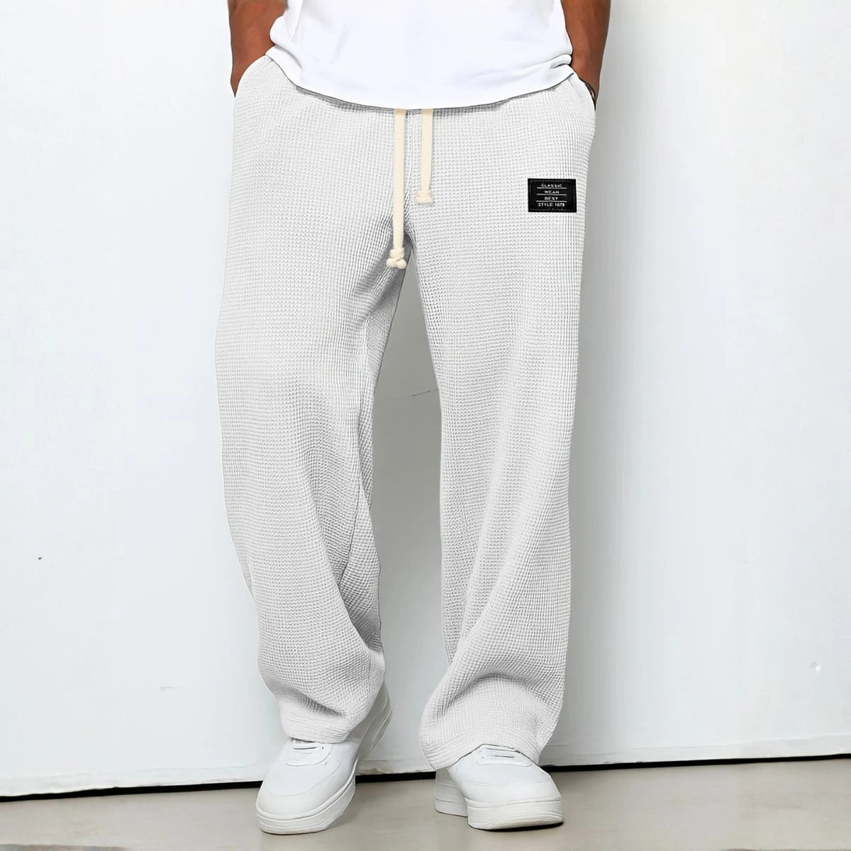 Velnaro – Pantaloni sportivi in felpa effetto waffle