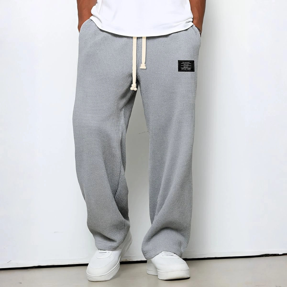 Velnaro – Pantaloni sportivi in felpa effetto waffle