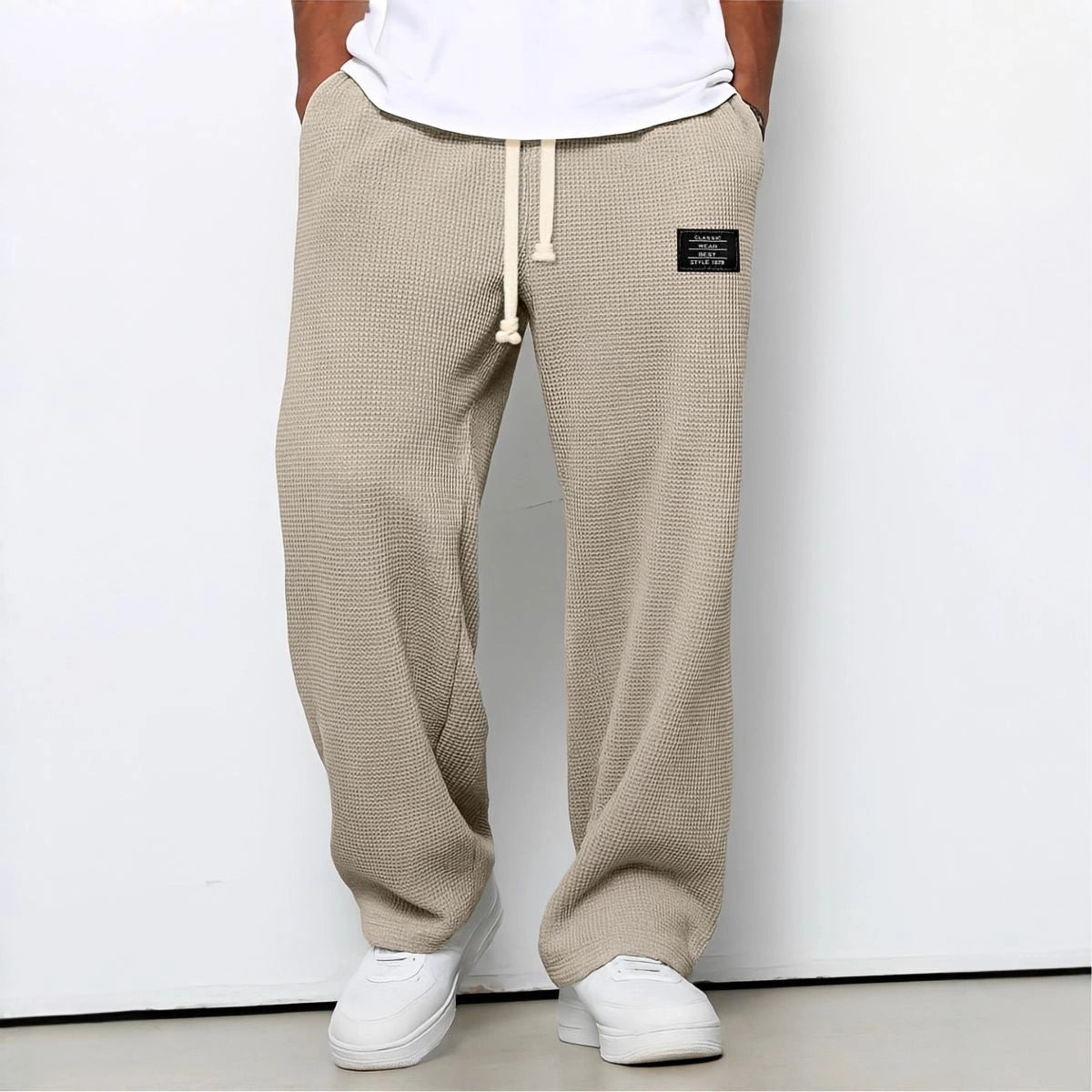 Velnaro – Pantaloni sportivi in felpa effetto waffle
