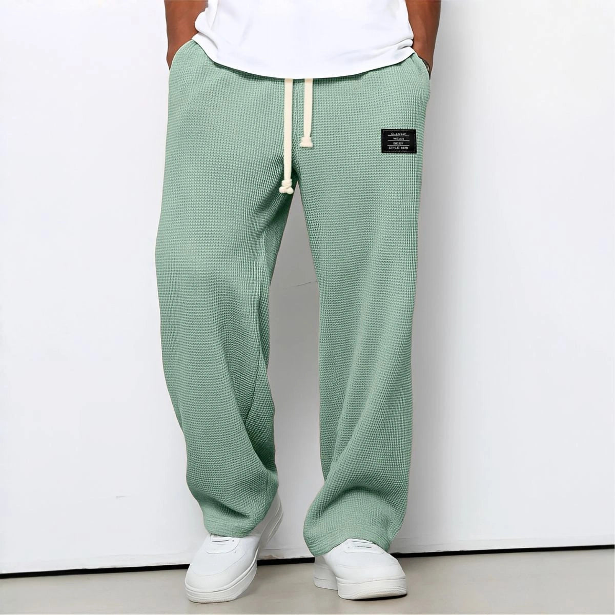 Velnaro – Pantaloni sportivi in felpa effetto waffle
