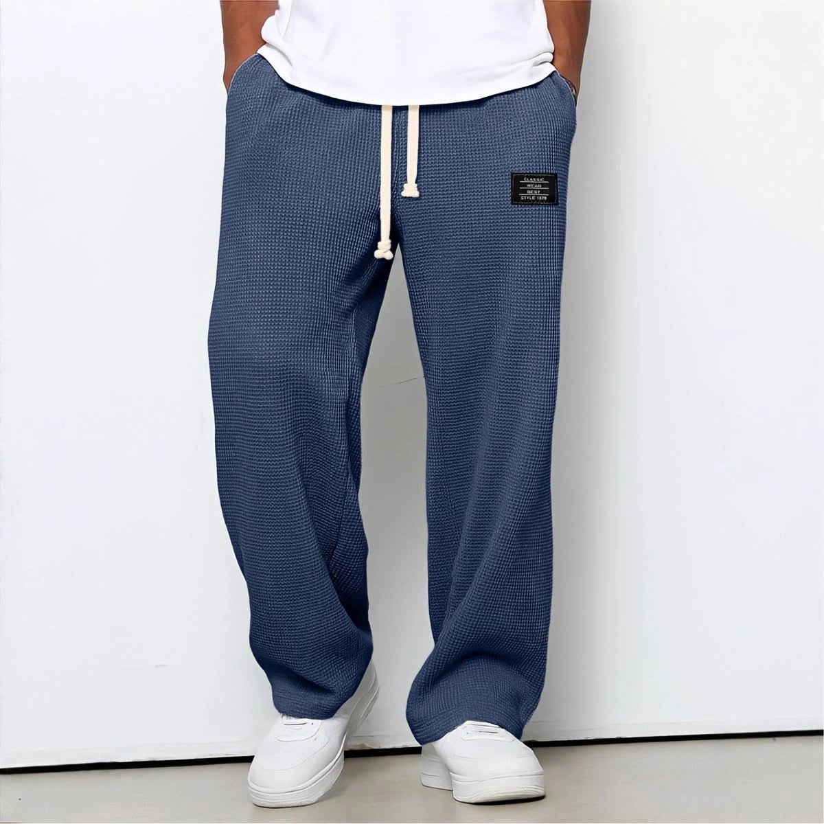 Velnaro – Pantaloni sportivi in felpa effetto waffle