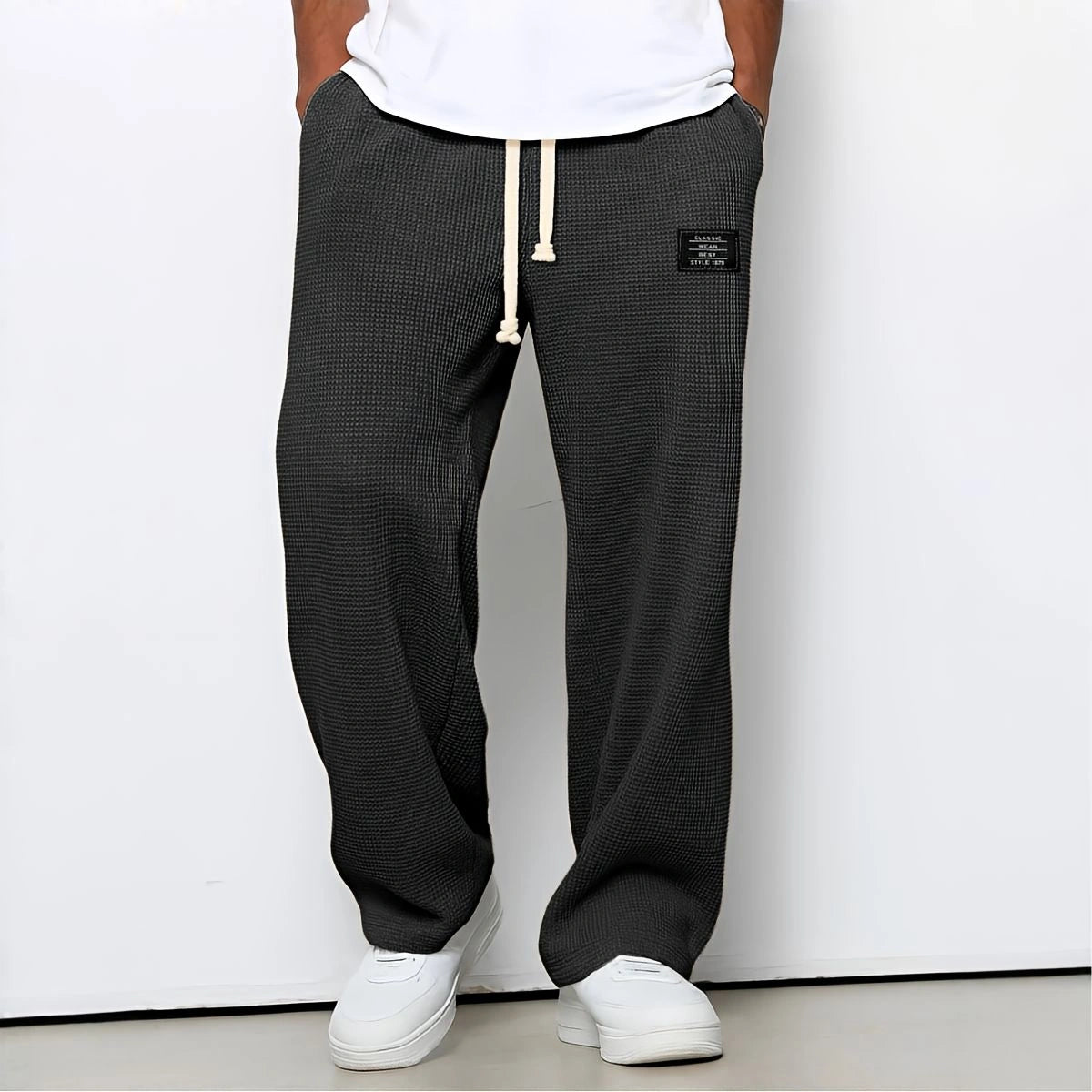 Velnaro – Pantaloni sportivi in felpa effetto waffle