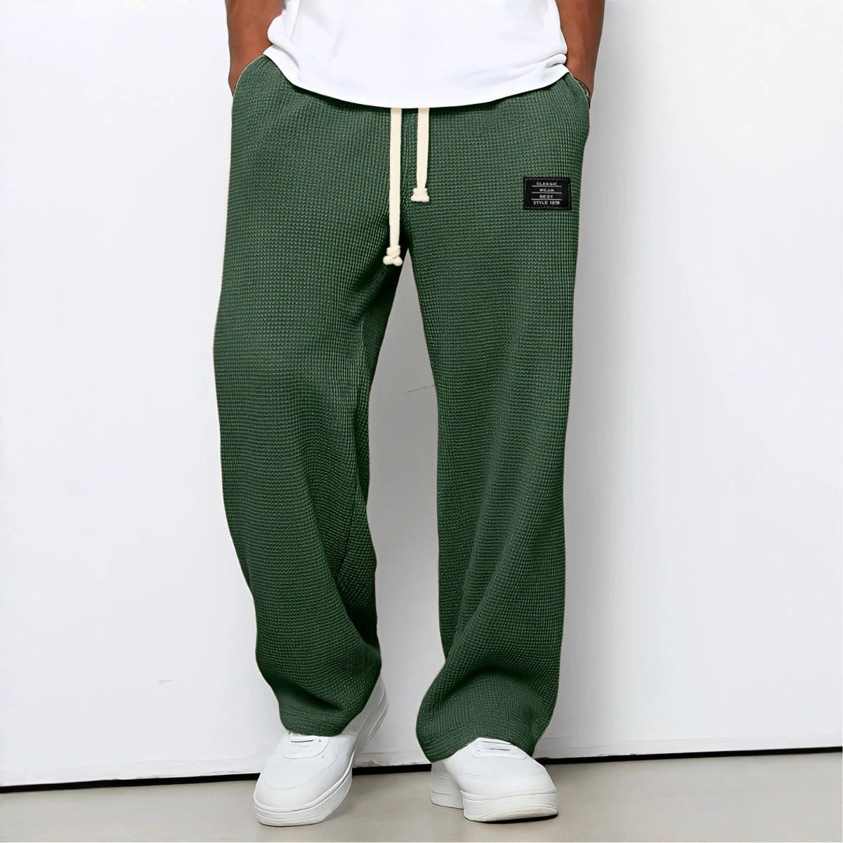 Velnaro – Pantaloni sportivi in felpa effetto waffle