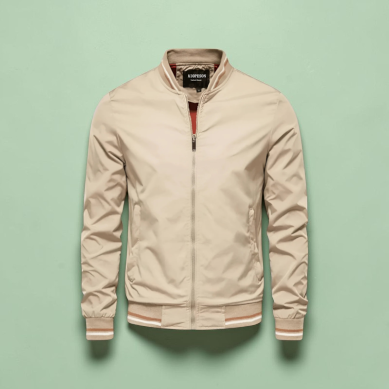 Oliver - Giacca casual da mezza stagione con colletto alla coreana e cerniera integrale