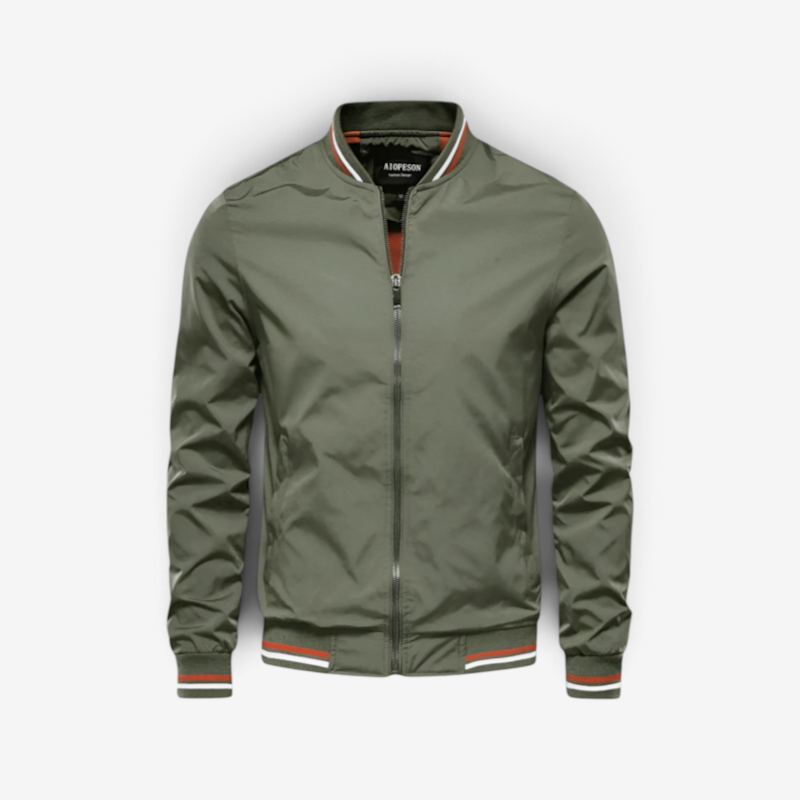 Oliver - Giacca casual da mezza stagione con colletto alla coreana e cerniera integrale