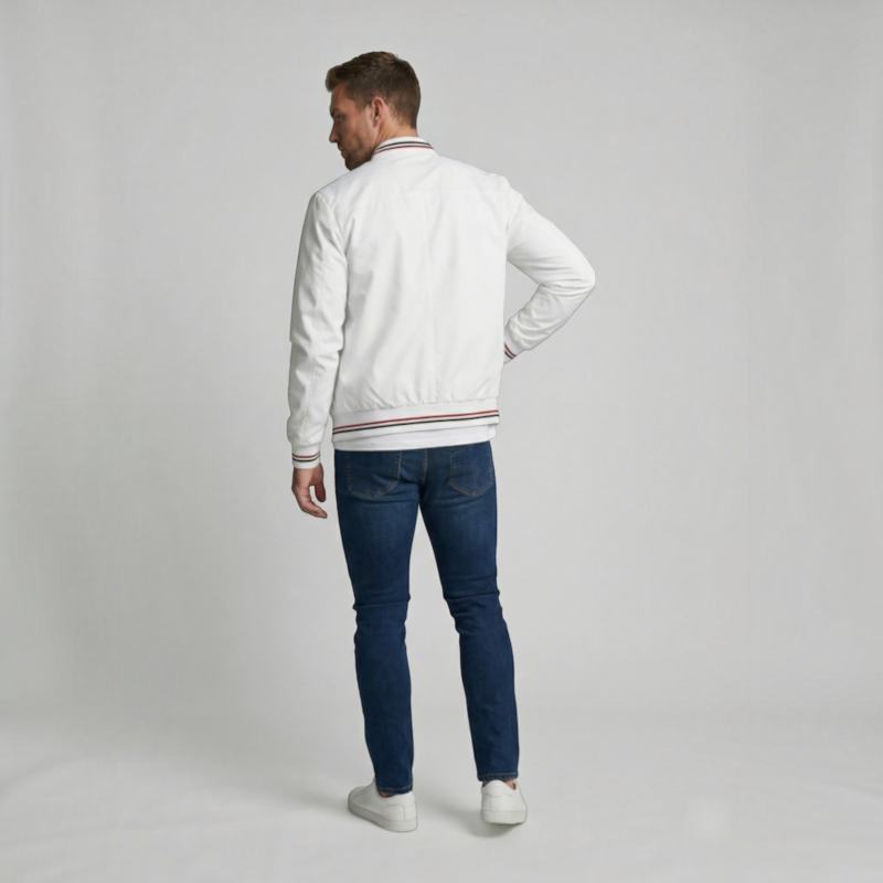 Oliver - Giacca casual da mezza stagione con colletto alla coreana e cerniera integrale