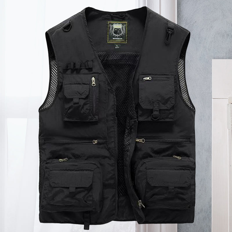 Marco - Gilet outdoor con più tasche, chiusura con cerniera e velcro