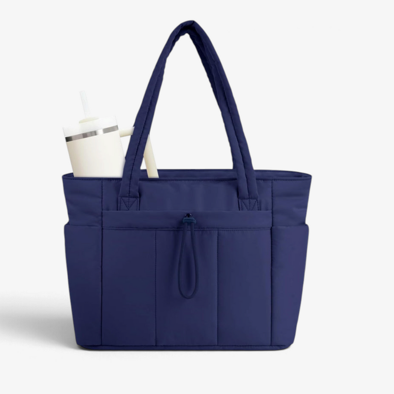 QuiltCarry – Borsa tote trapuntata con scomparto imbottito per laptop