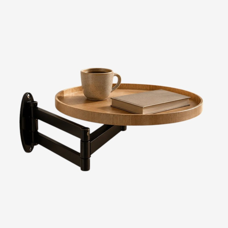 Orbitray - Étagère murale avec bras réglable et plateau rond