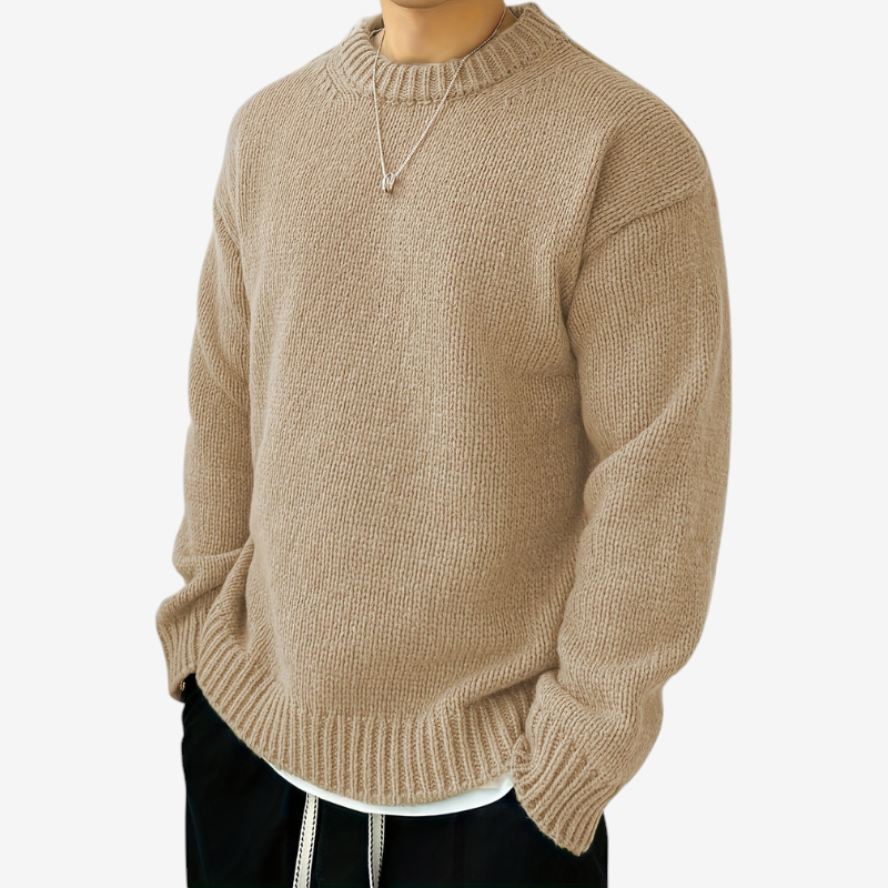 Warmth - Men's Sweater with Classic Round Neck Design