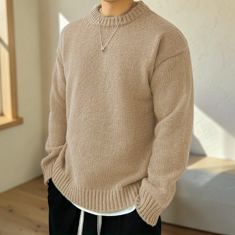 Warmth - Men's Sweater with Classic Round Neck Design