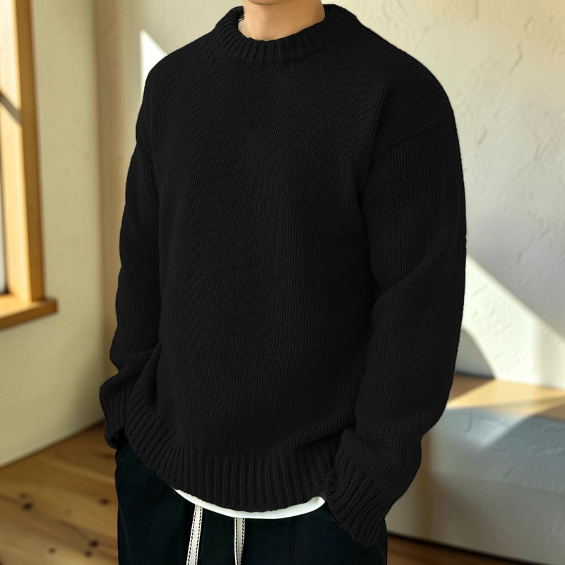 Warmth - Men's Sweater with Classic Round Neck Design