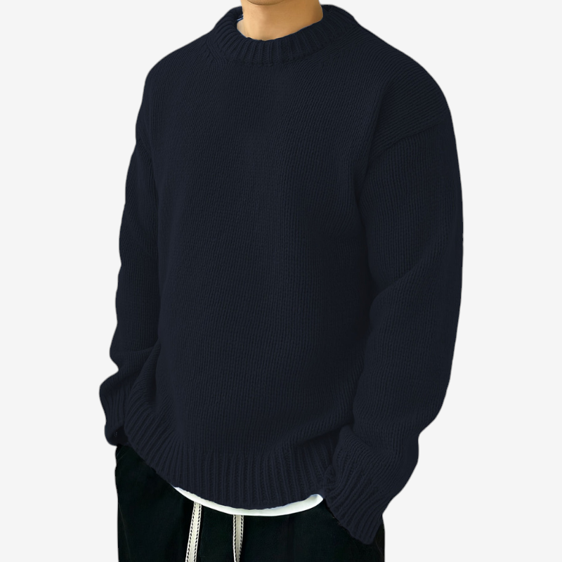 Warmth - Men's Sweater with Classic Round Neck Design