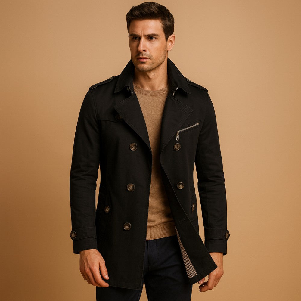Benjamin – Trench-coat à fermeture simple avec col retourné
