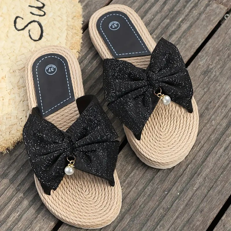 Monique - Elegant Slippers with Bow Detail