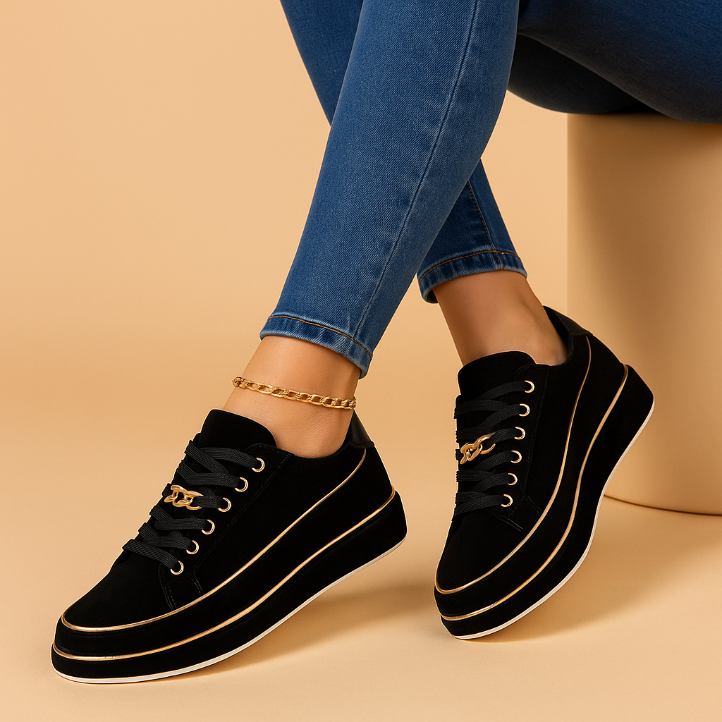 Mira - Sneakers basse eleganti con punta tonda e suola piatta