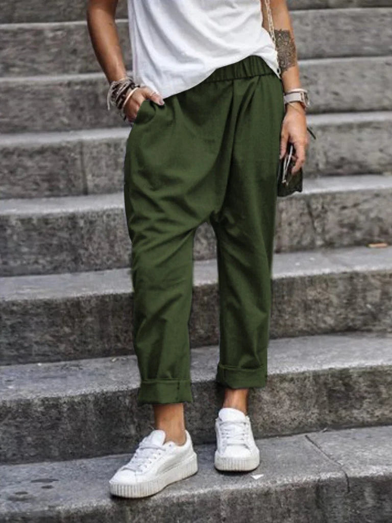 Harry – Pantaloni casual largi cu talie elastică