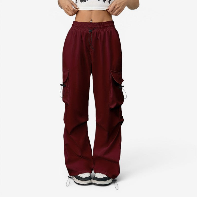 Women’s Wide-Leg Pants with Elastic Drawstring Waist