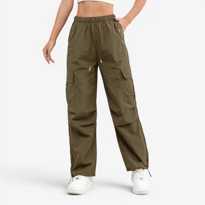 Women's Wide Leg Trousers With Multi Pockets