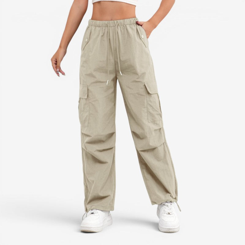 Women's Wide Leg Trousers With Multi Pockets