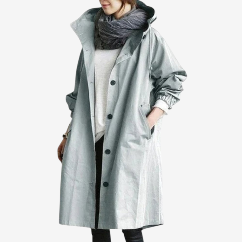 Trench-coat oversize à manches longues pour femme